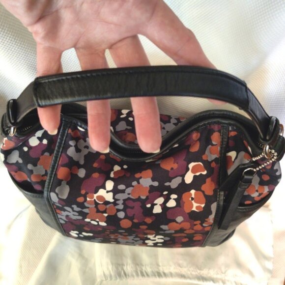 Coach Leather & Canvas Park Splatter Print Hobo Bag in Black Multicolor, EUC - Picture 6 of 15